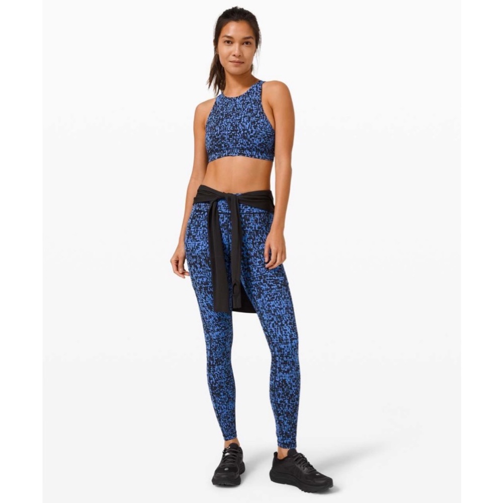 Lululemon Speed Up Tight 28” Urban Block Wild Bluebell Black Size 10
